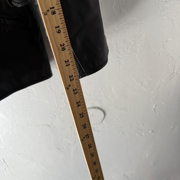 Selection Leathers Jacket Womens Large Genuine Leather Zip Pockets Buckle Moto - Picture 9 of 11